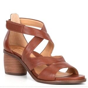 Brioso NEW Verandah Leather‎ Block Heel Sandals Brown Size 8